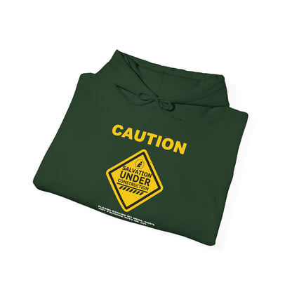 "Caution Salvation Under Construction" Graphic Pullover Hoodie