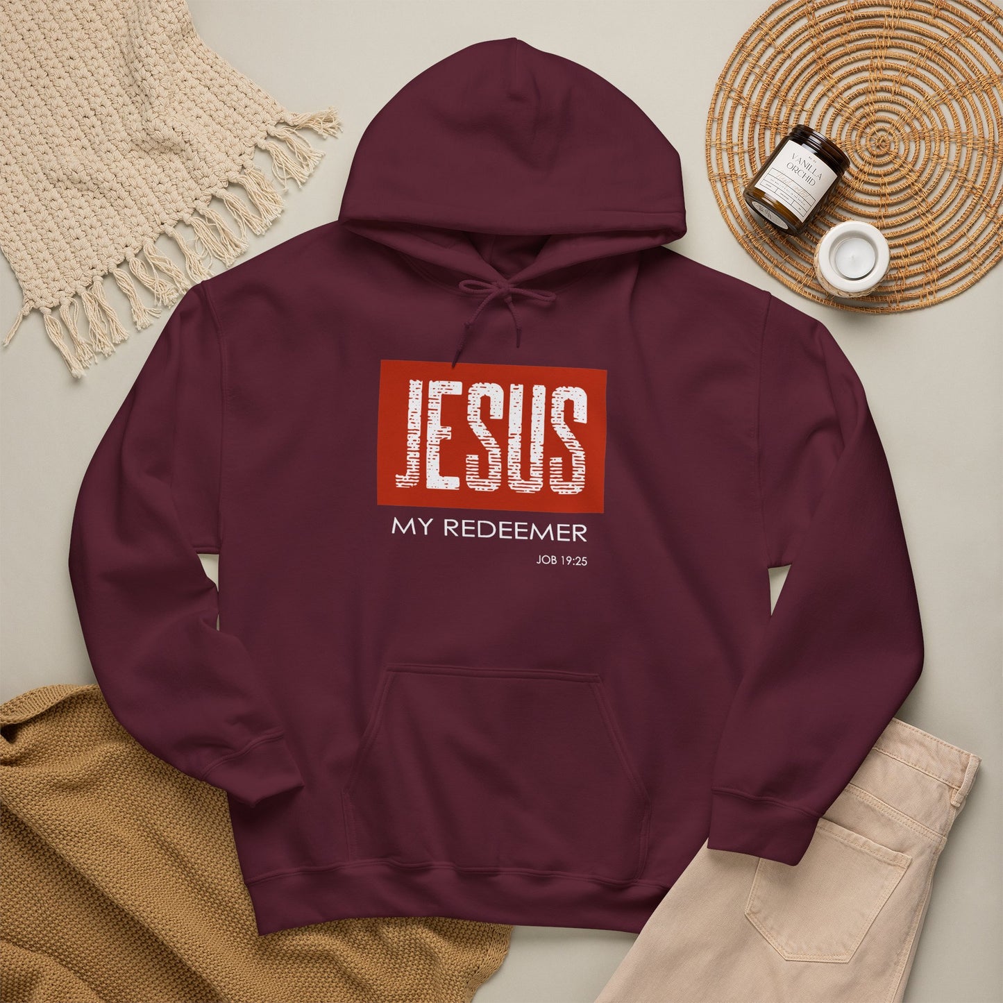 "Jesus My Redeemer" Inspirational Pullover Hoodie