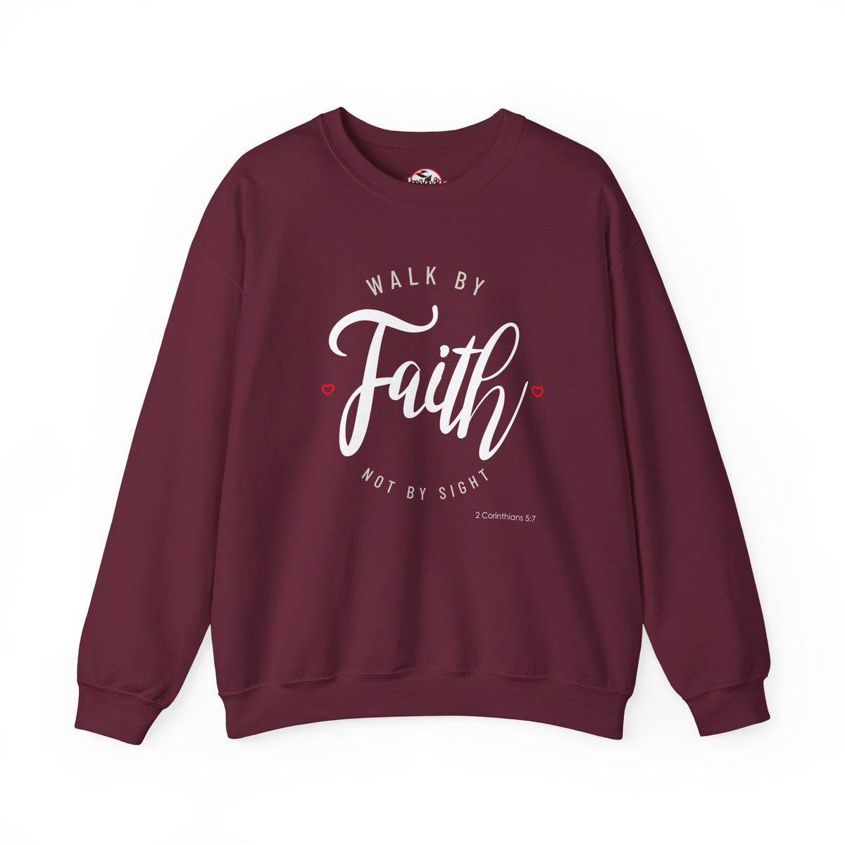 "Walk by Faith, Not by Sight" Motivational Pullover Crewneck Sweatshirt