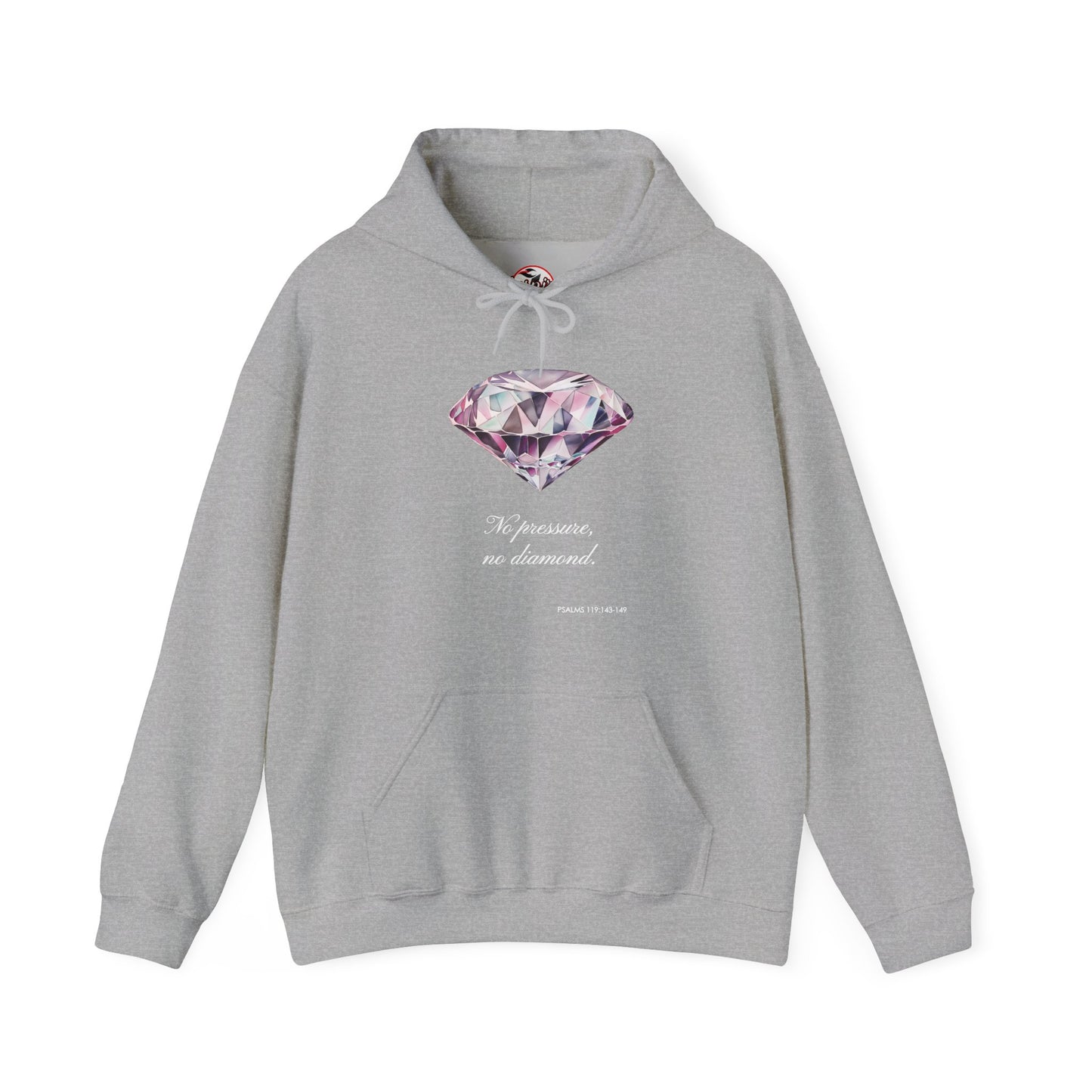 "No pressure, no Diamond" Inspirational Graphic Pullover Hoodie