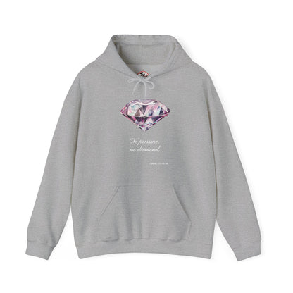 "No pressure, no Diamond" Inspirational Graphic Pullover Hoodie