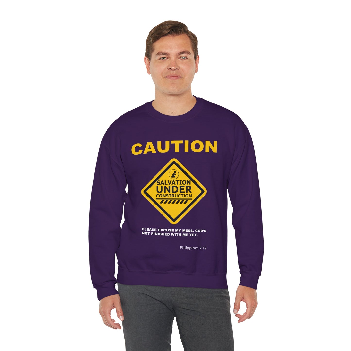 Caution: Salvation Under Construction Crewneck Sweatshirt
