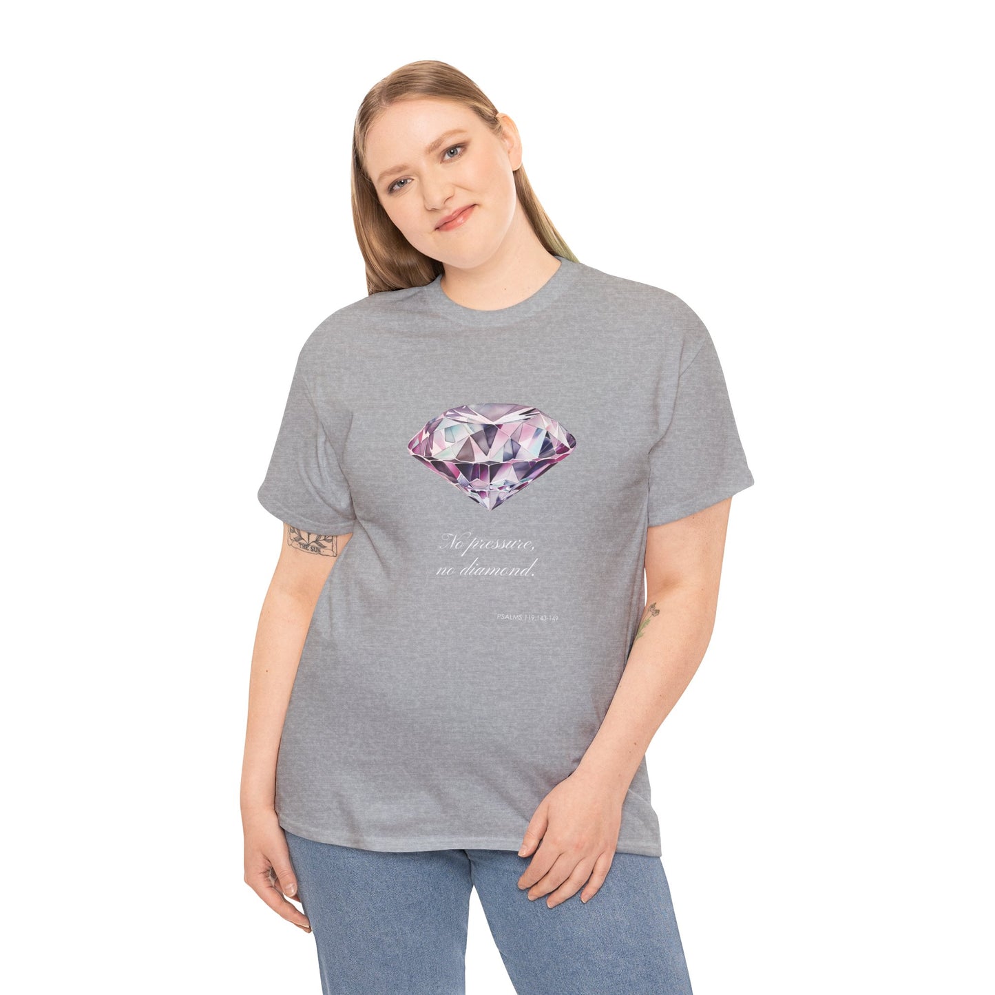 "No Pressure, No Diamond" Women's Inspirational Graphic T-Shirt