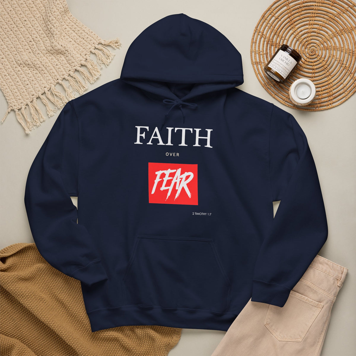 "Faith Over Fear" Inspirational Pullover Hoodie