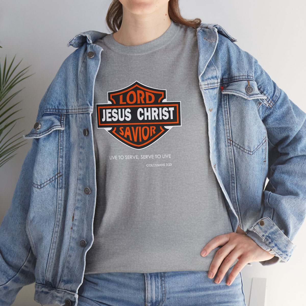 Jesus Christ Savior T‑Shirt — Lord Savior Motorcycle Shield Design