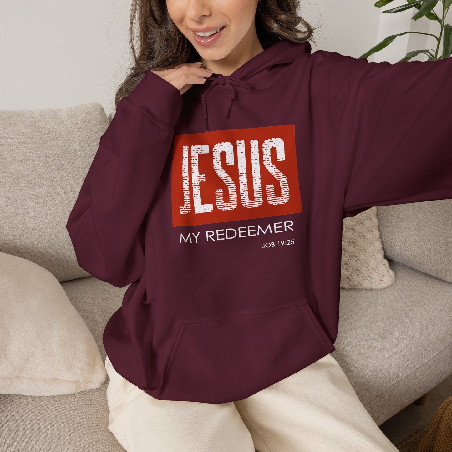 "Jesus My Redeemer" Inspirational Pullover Hoodie