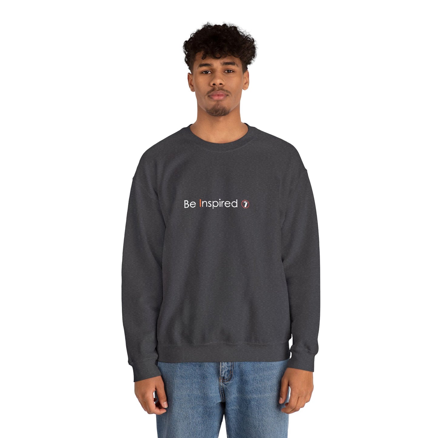 "Be Inspired" Embroidered Crewneck Sweatshirt