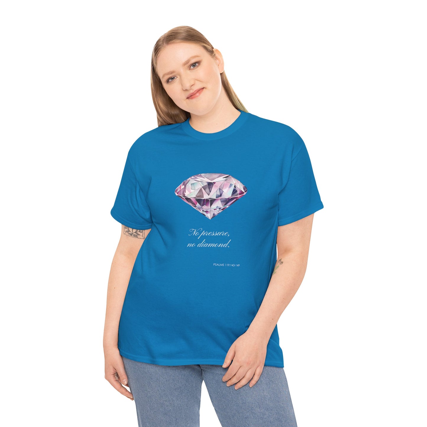 "No Pressure, No Diamond" Women's Inspirational Graphic T-Shirt