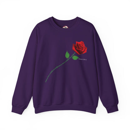 "Fearfully and Wonderfully Made" Rose Crewneck Sweatshirt