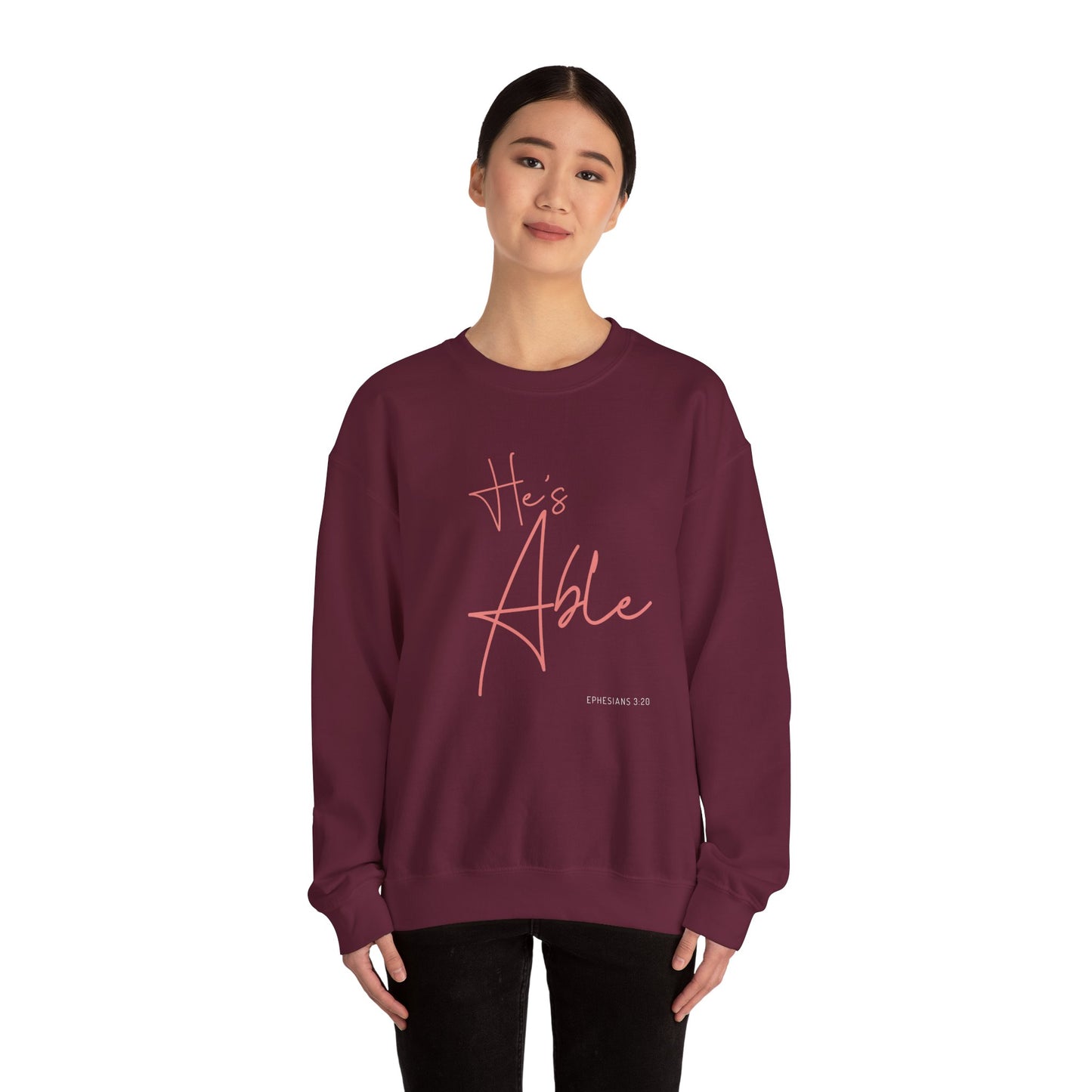 "He's Able" Women's Inspirational Crewneck Sweatshirt