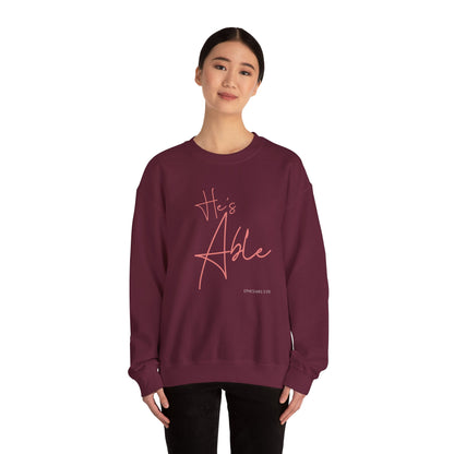 "He's Able" Women's Inspirational Crewneck Sweatshirt