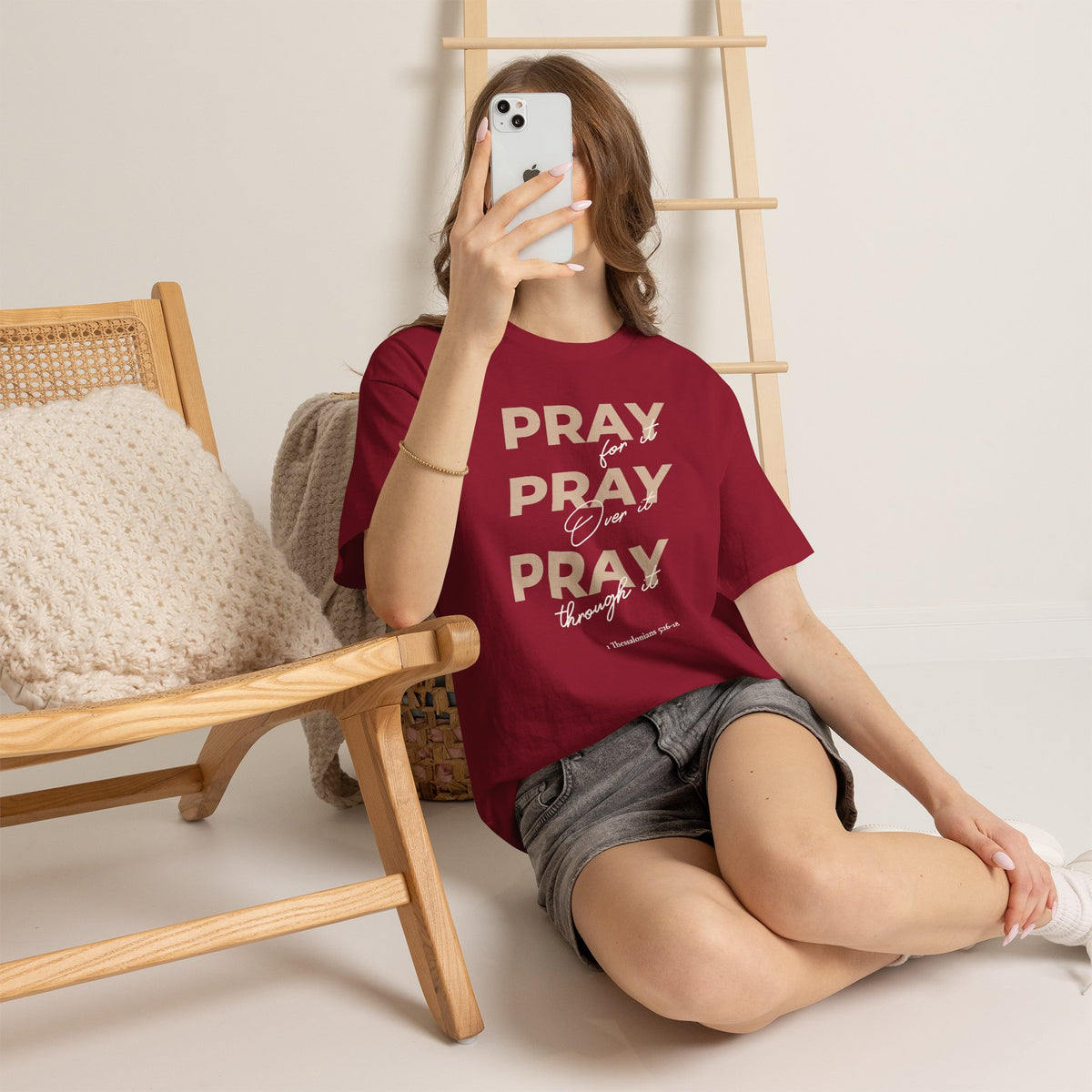 "Pray for it, Pray over it, Pray through it" Motivational Graphic T-Shirt