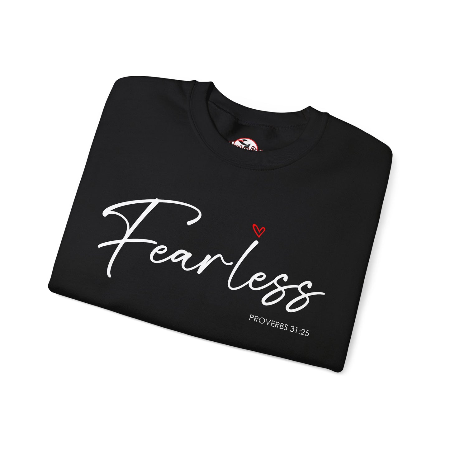 "Fearless" Inspirational Crewneck Sweatshirt — (Proverbs 31)
