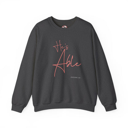 "He's Able" Women's Inspirational Crewneck Sweatshirt