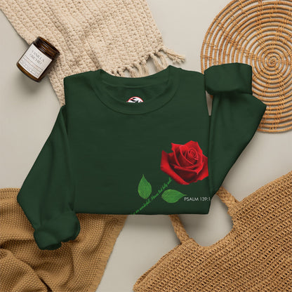 "Fearfully and Wonderfully Made" Rose Crewneck Sweatshirt