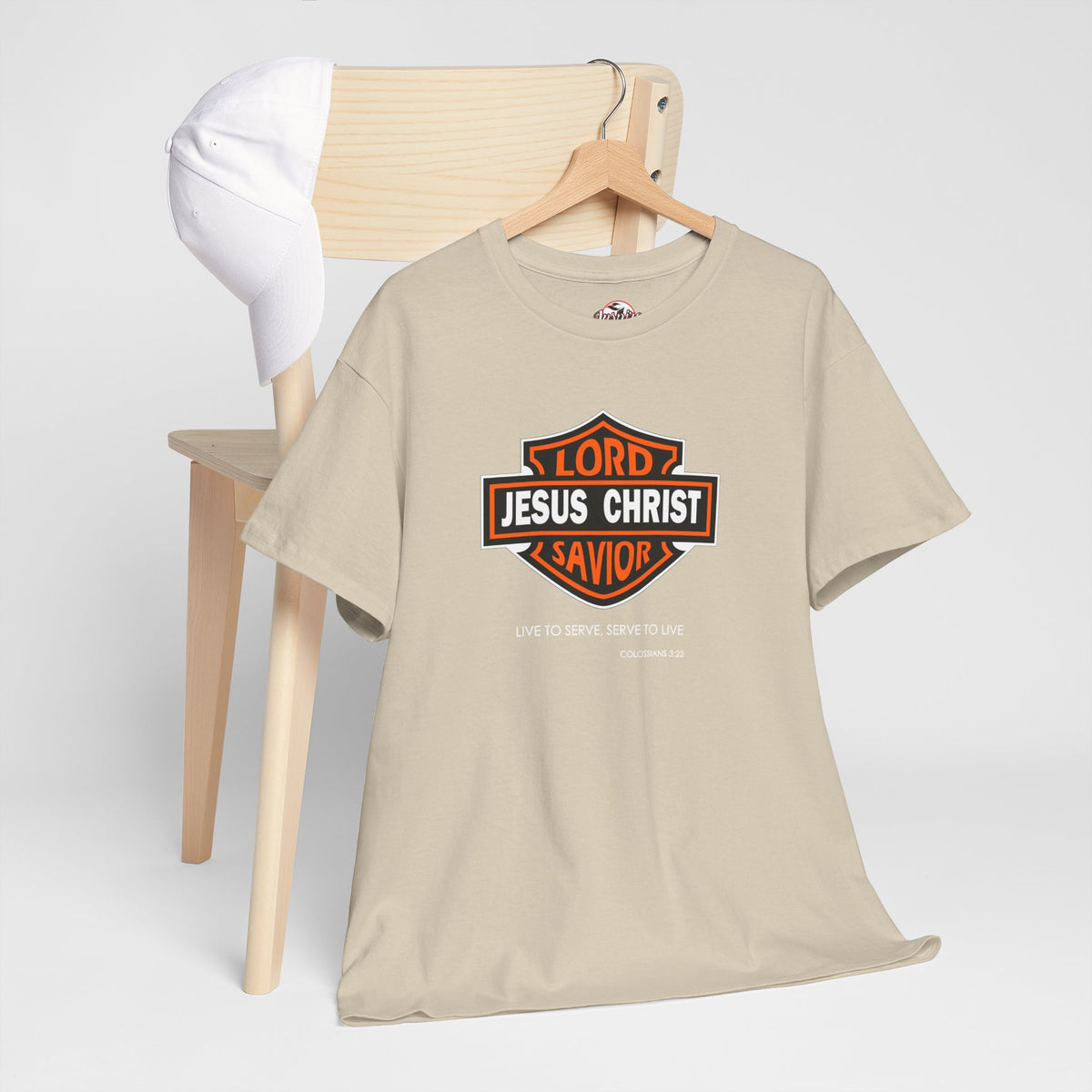 Jesus Christ Savior T‑Shirt — Lord Savior Motorcycle Shield Design