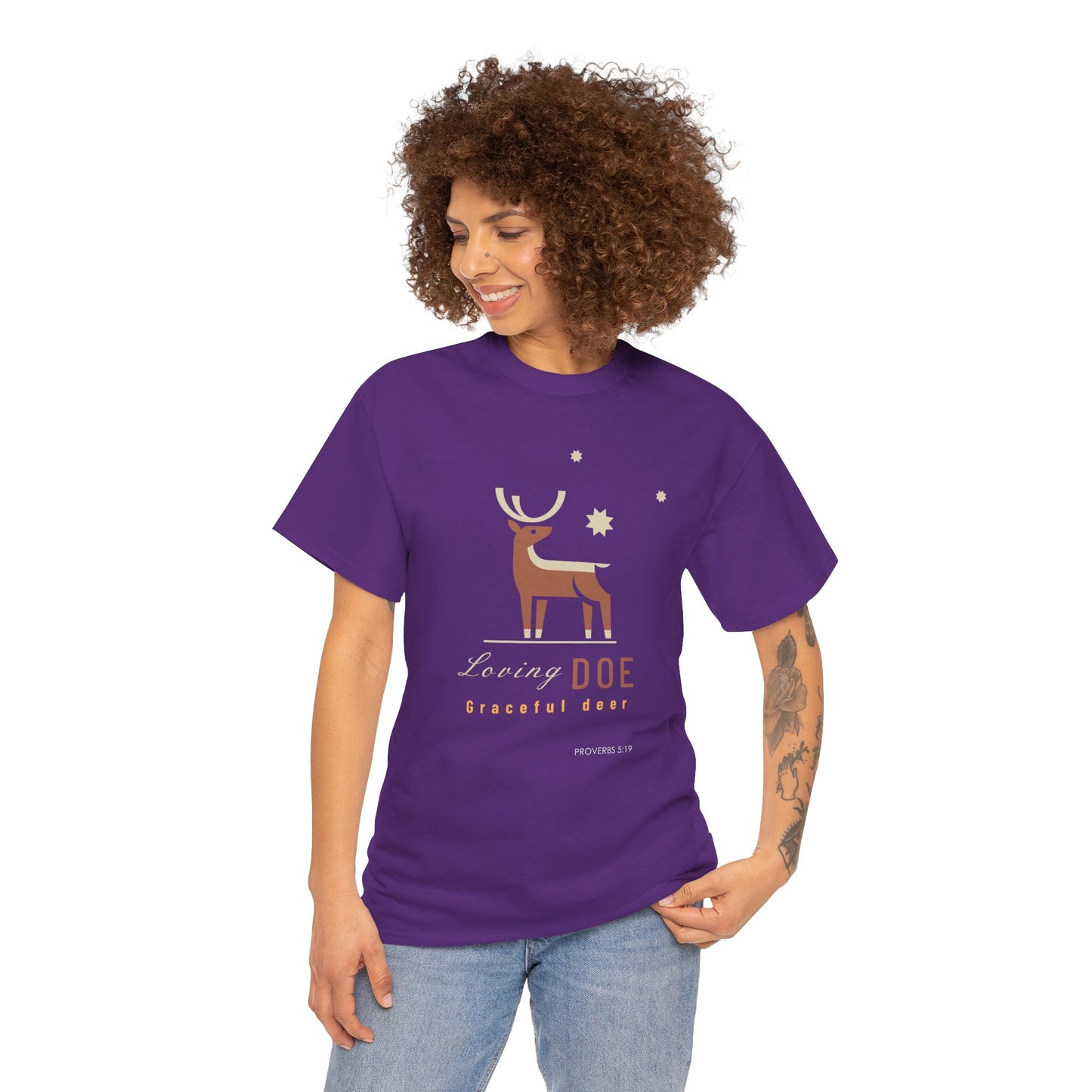 "Loving Doe Graceful Deer" Women's Inspirational Graphic T-Shirt