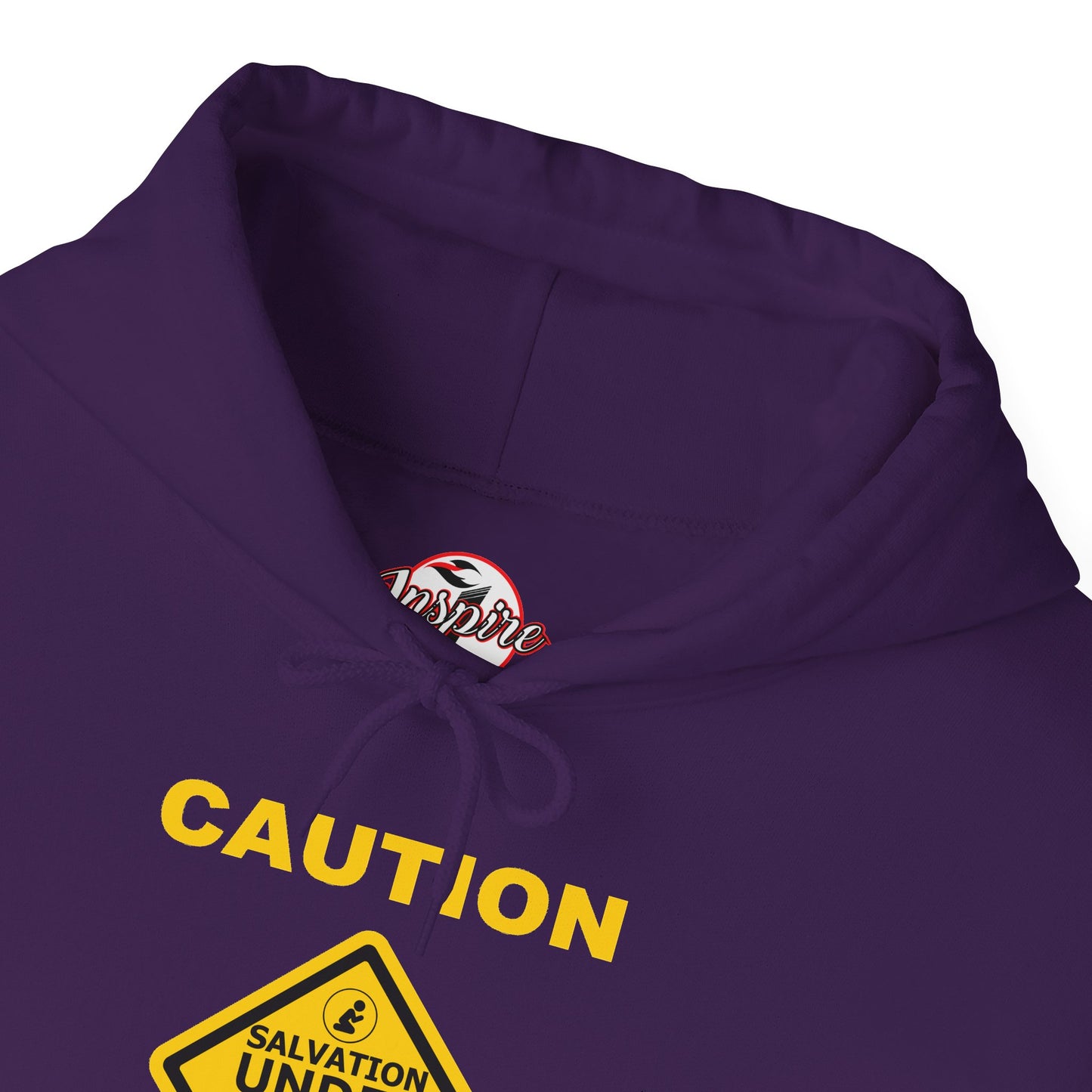 "Caution Salvation Under Construction" Graphic Pullover Hoodie