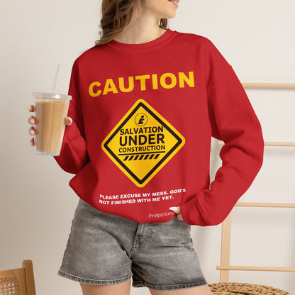 Caution: Salvation Under Construction Crewneck Sweatshirt