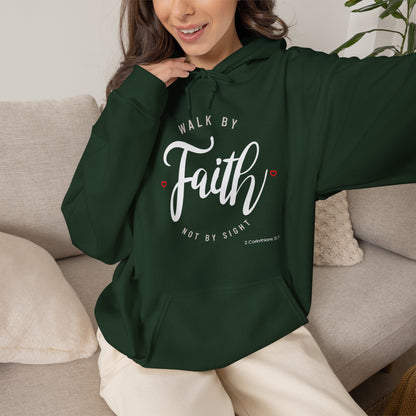 "Walk by Faith Not by Sight" Motivational Pullover Hoodie