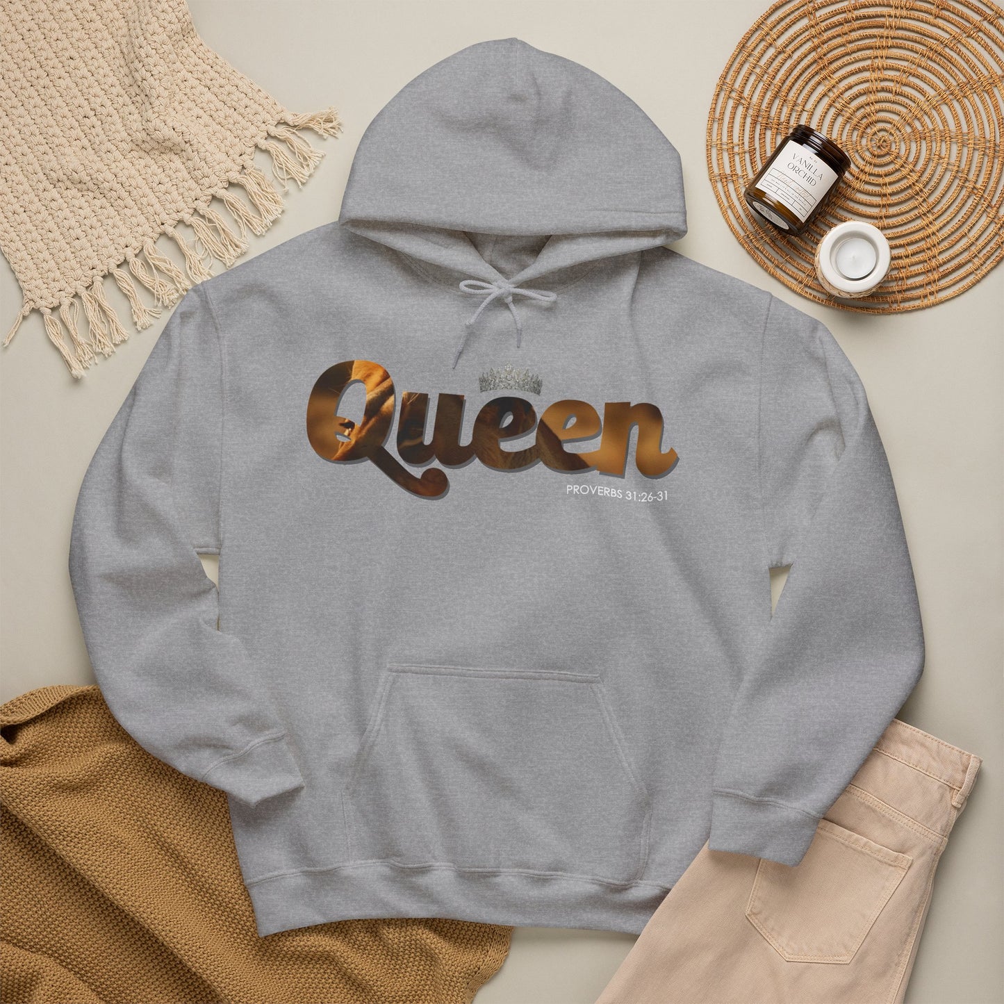 "I am Queen" Womens Affirmation Heavy Blend™ Hooded Sweatshirt