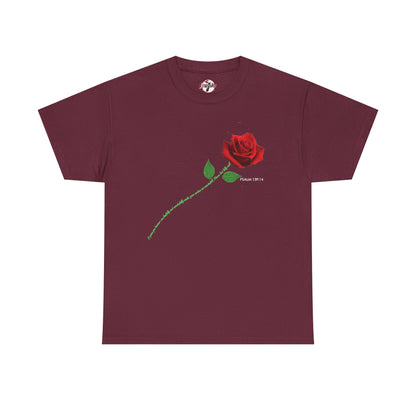 "Fearfully and Wonderfully Made" Rose Affirmative Graphic T-Shirt