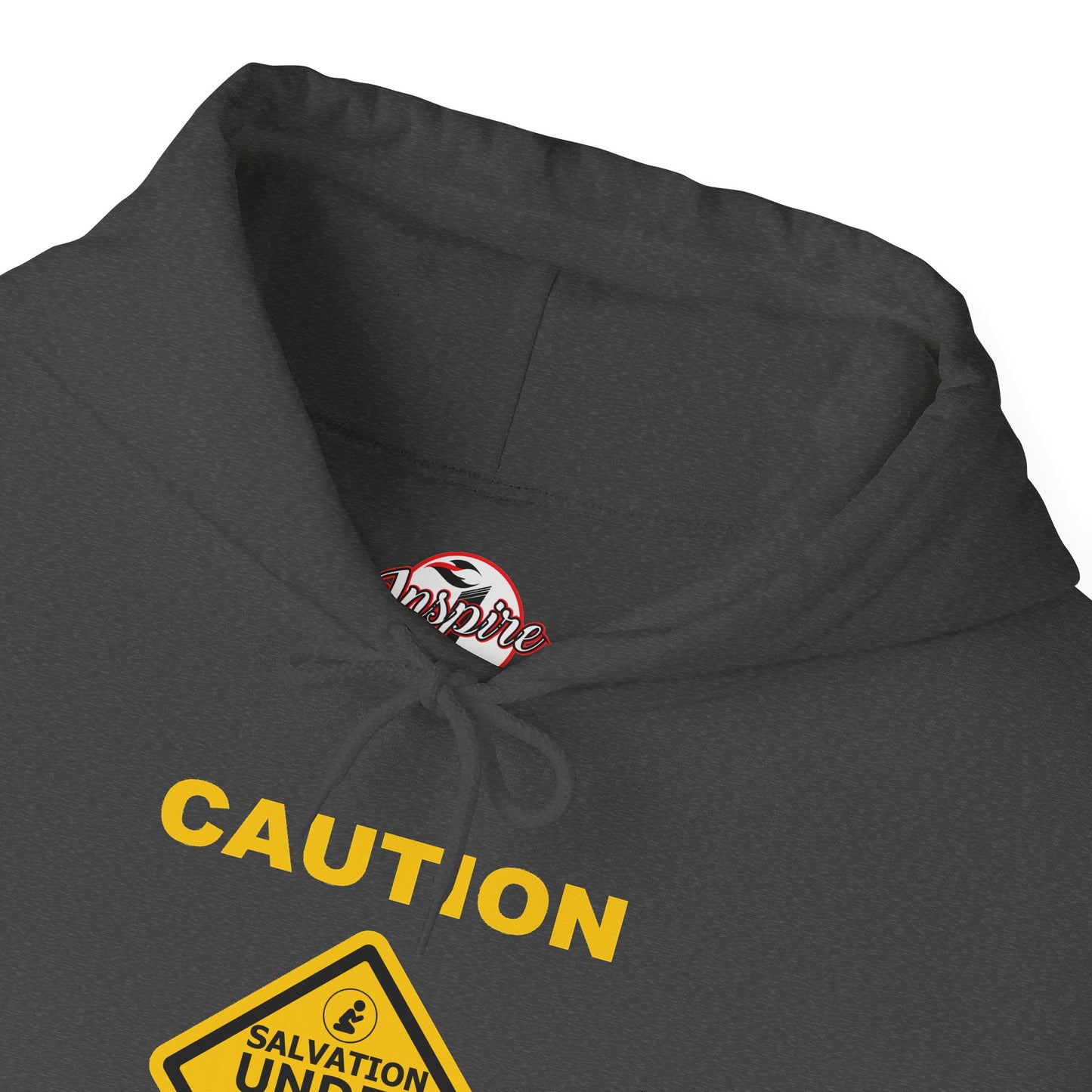 "Caution Salvation Under Construction" Graphic Pullover Hoodie