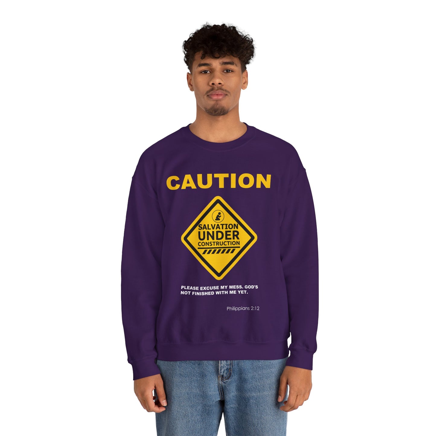 Caution: Salvation Under Construction Crewneck Sweatshirt