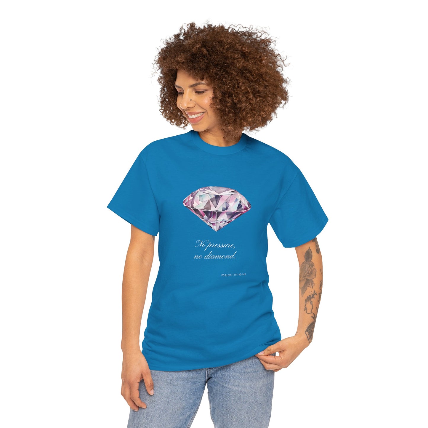 "No Pressure, No Diamond" Women's Inspirational Graphic T-Shirt