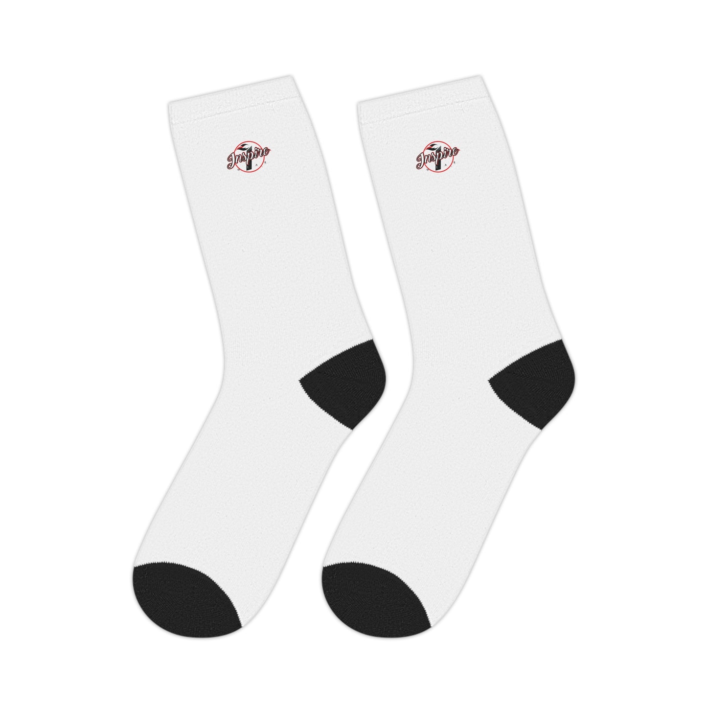 Inspire Wear White Logo Mid-Length Socks