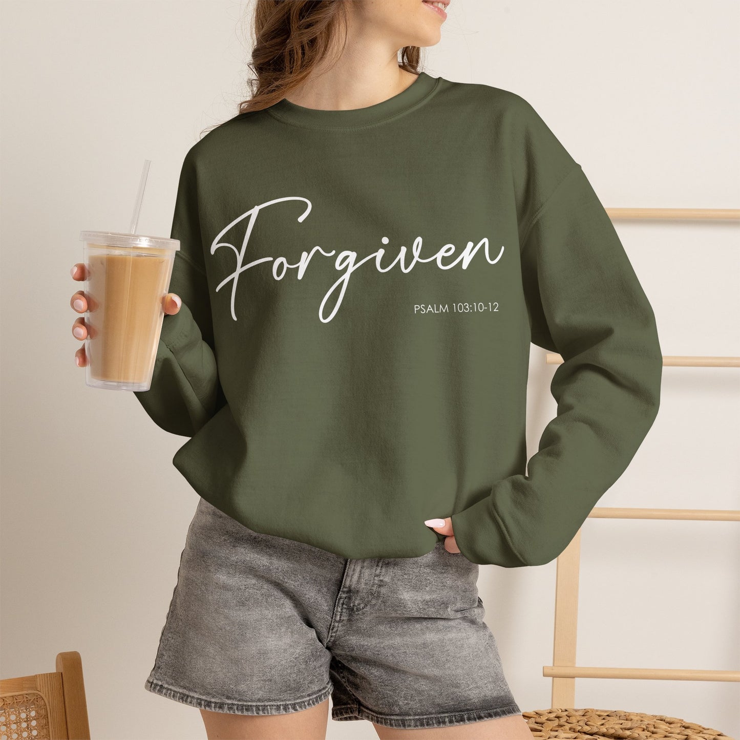 "Forgiven" Inspirational Pullover Crewneck Sweatshirt
