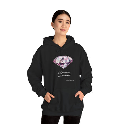 "No pressure, no Diamond" Inspirational Graphic Pullover Hoodie