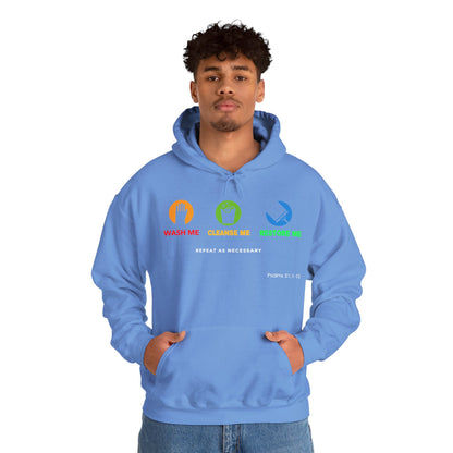 "Wash, Cleanse, Restore" Inspirational Faith-Based Hoodie