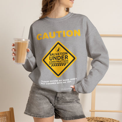 Caution: Salvation Under Construction Crewneck Sweatshirt