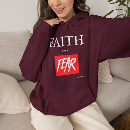 "Faith Over Fear" Inspirational Pullover Hoodie
