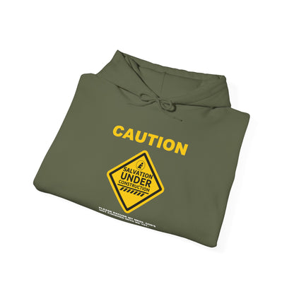"Caution Salvation Under Construction" Graphic Pullover Hoodie