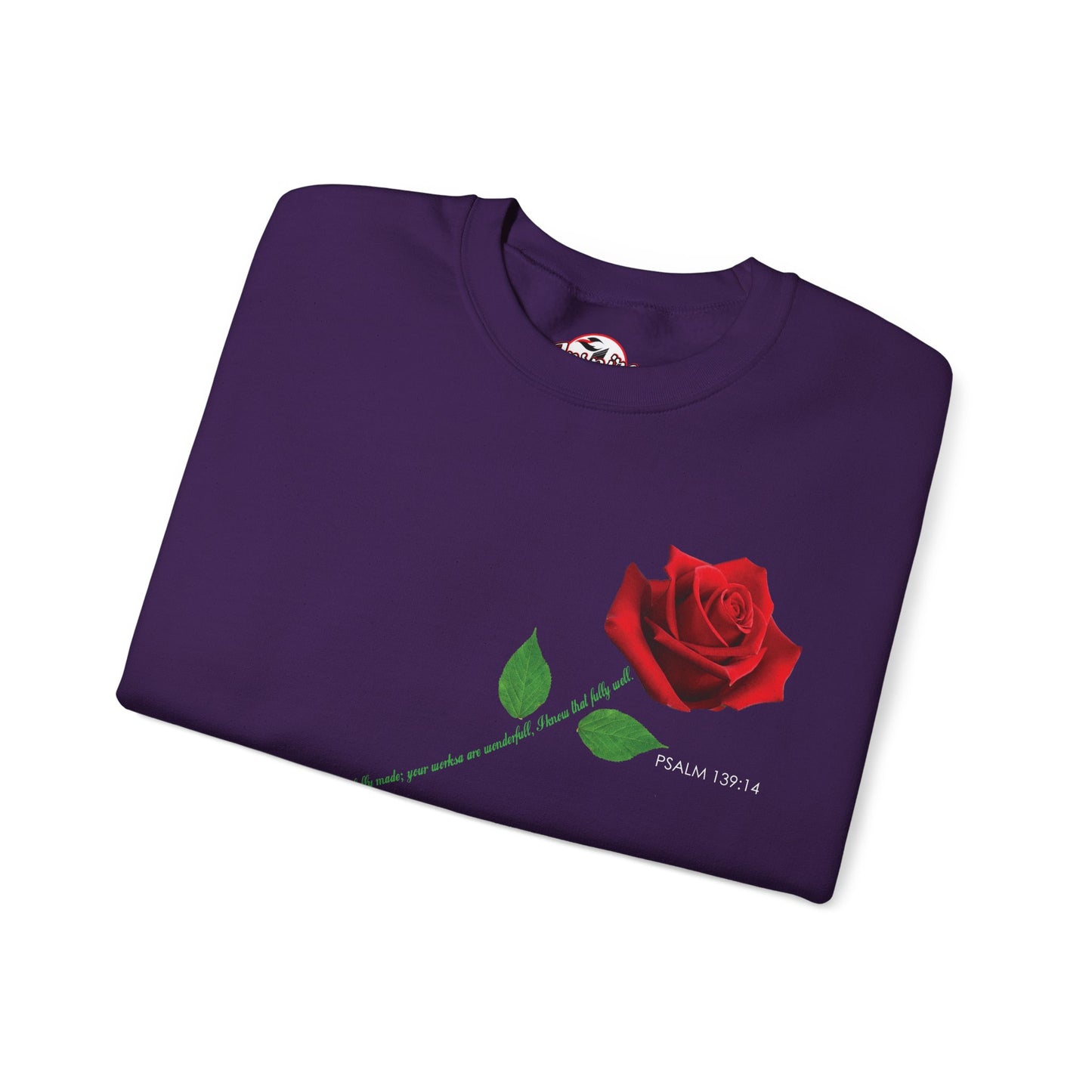 "Fearfully and Wonderfully Made" Rose Crewneck Sweatshirt