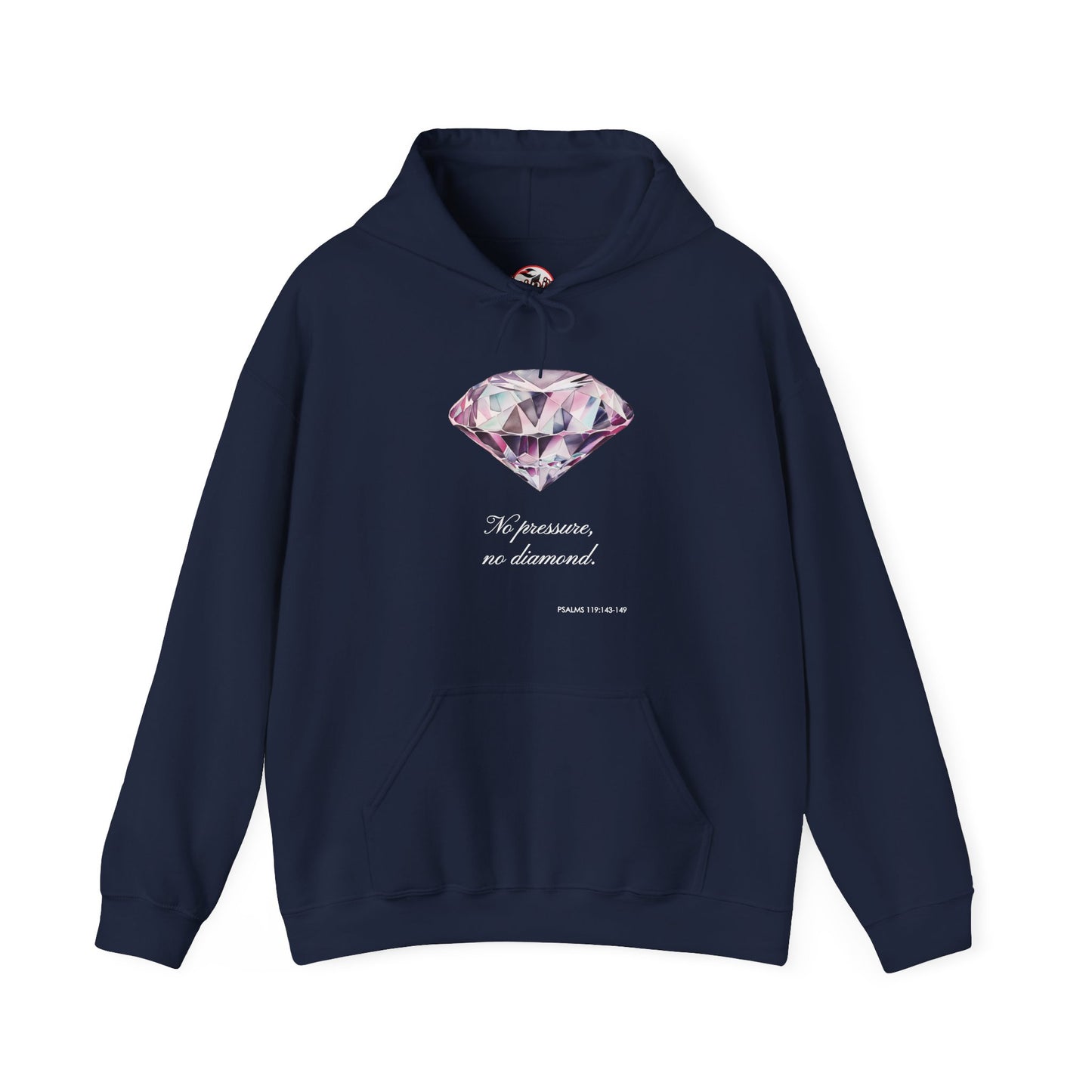"No pressure, no Diamond" Inspirational Graphic Pullover Hoodie