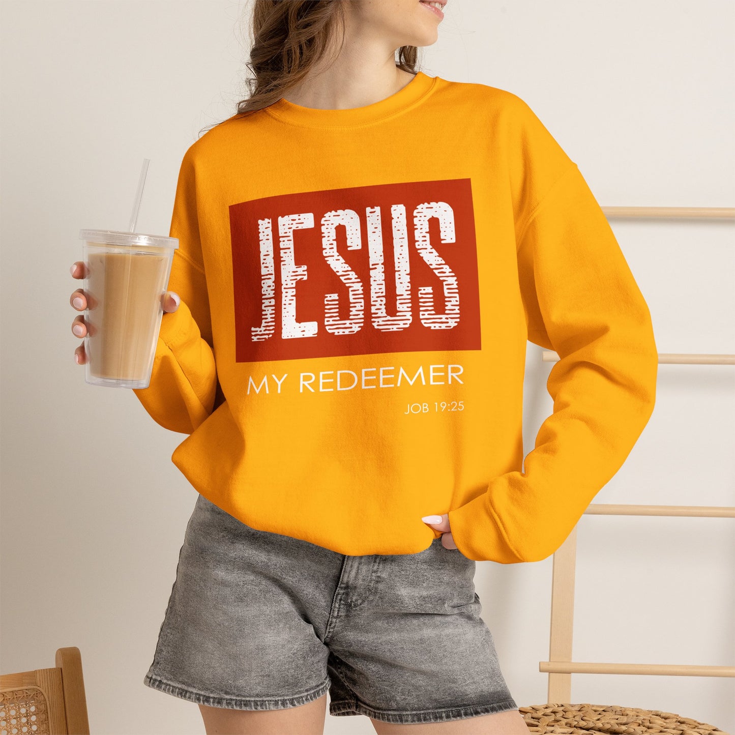 "Jesus My Redeemer" Inspirational Crewneck Sweatshirt