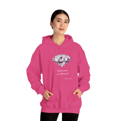 "No pressure, no Diamond" Inspirational Graphic Pullover Hoodie