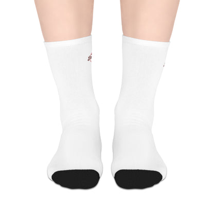 Inspire Wear White Logo Mid-Length Socks