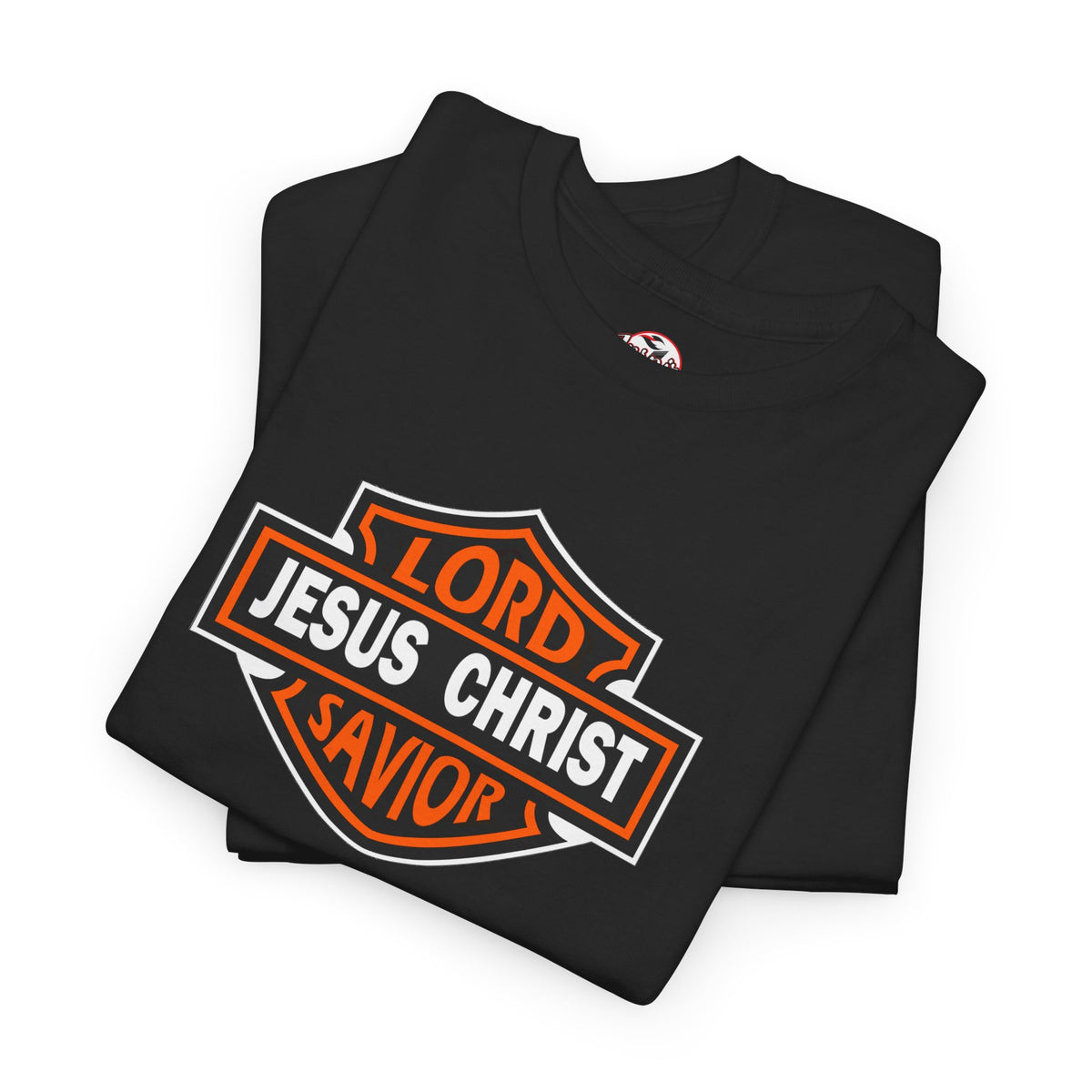 Jesus Christ Savior T‑Shirt — Lord Savior Motorcycle Shield Design