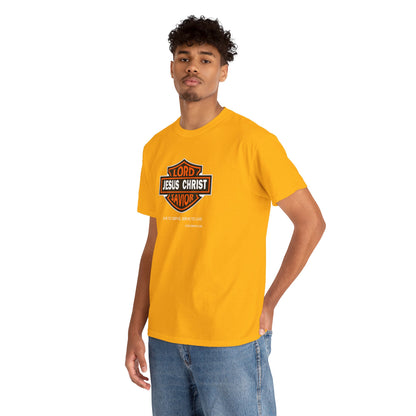 Jesus Christ Savior T‑Shirt — Lord Savior Motorcycle Shield Design