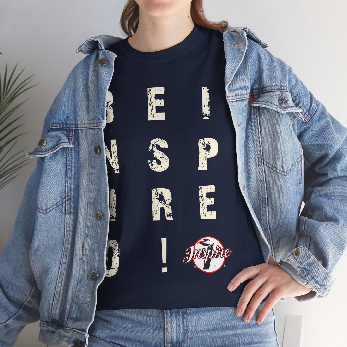 "Be Inspired" Motivational Vertical Graphic T-Shirt