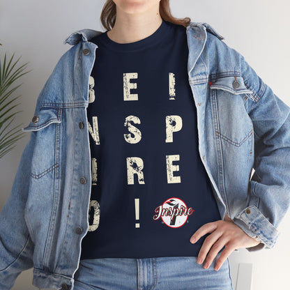 "Be Inspired" Motivational Vertical Graphic T-Shirt