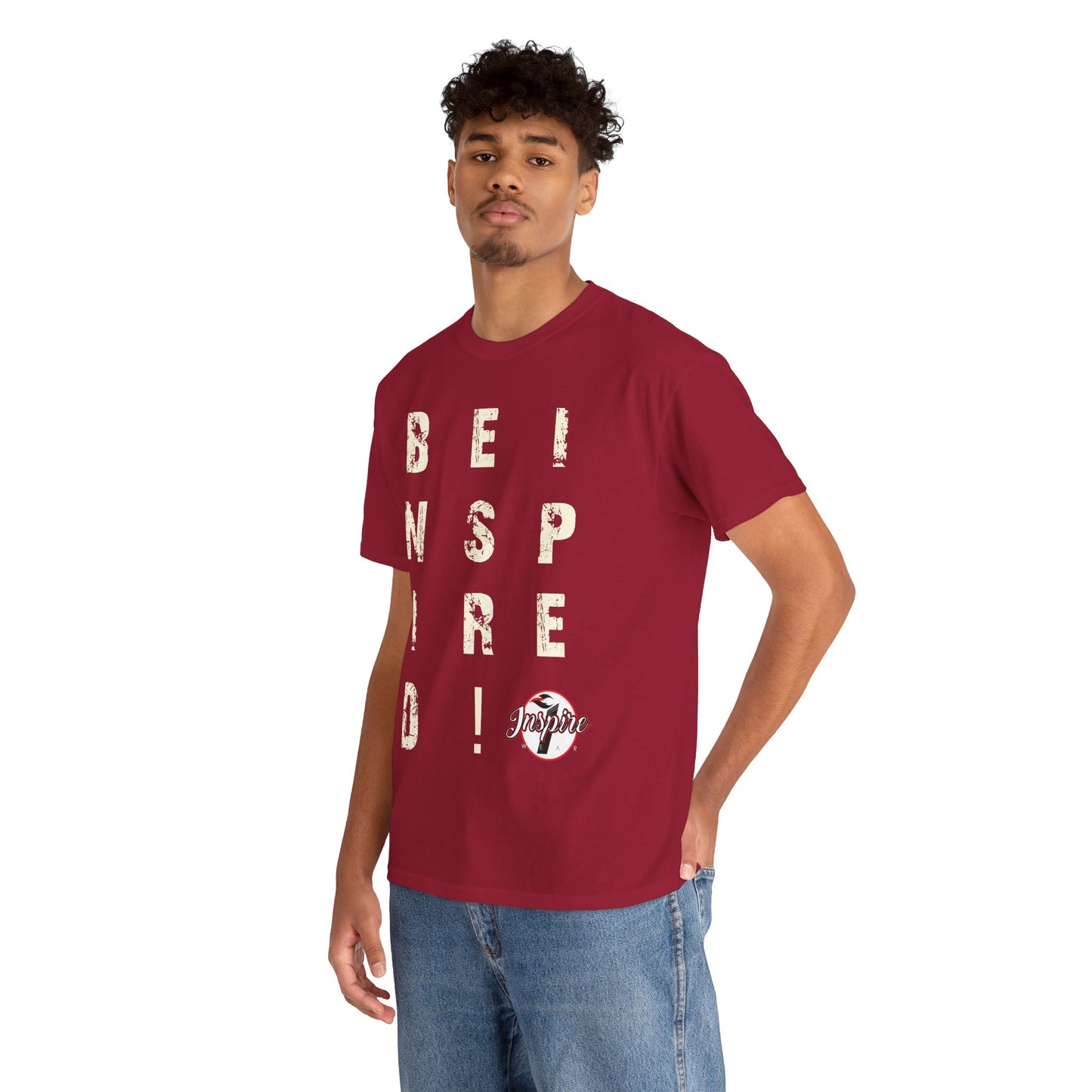 "Be Inspired" Motivational Vertical Graphic T-Shirt