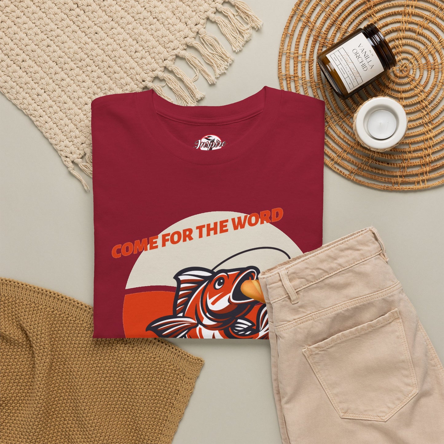 "Come for the Word" Fish Sandwich Graphic T-Shirt