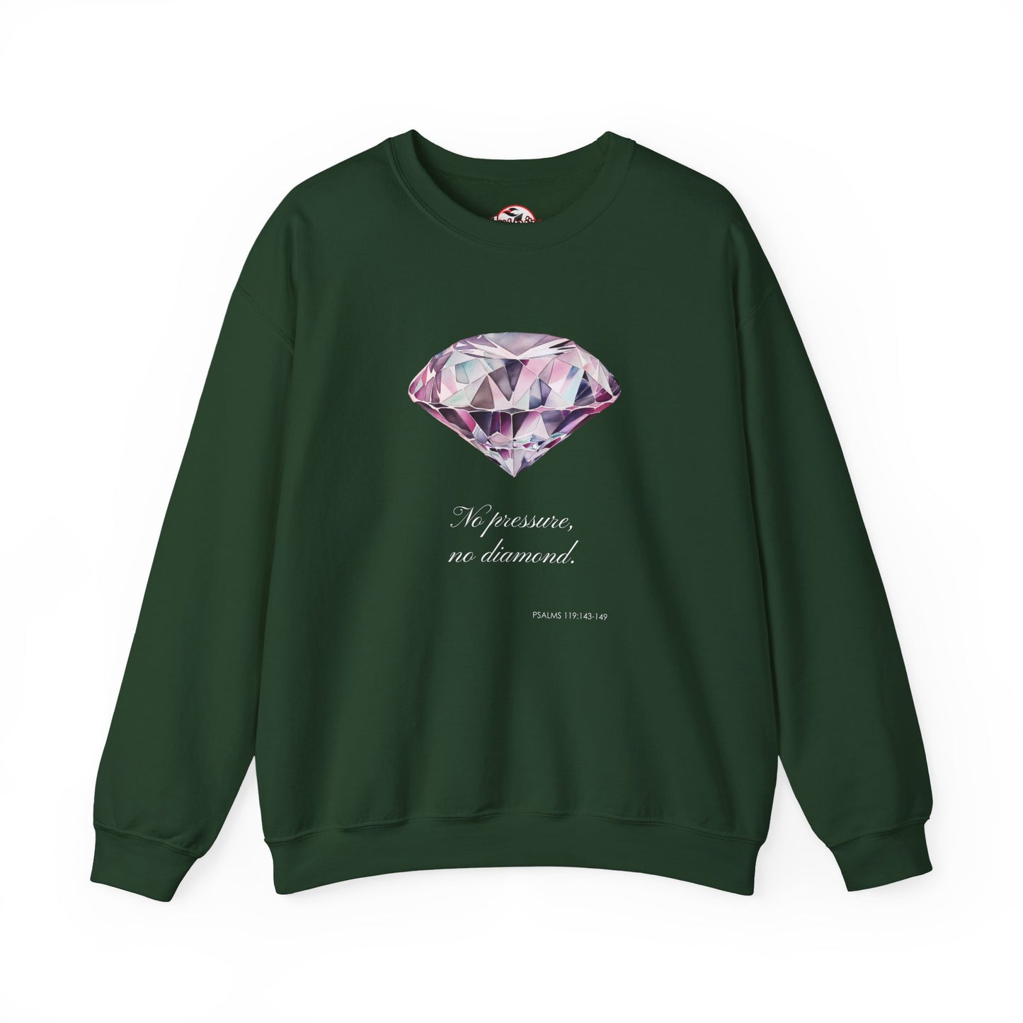 "No Pressure, No Diamond" Inspirational Crewneck Sweatshirt
