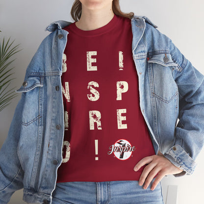 "Be Inspired" Motivational Vertical Graphic T-Shirt
