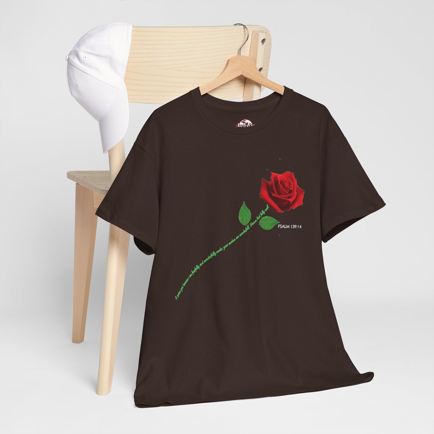 "Fearfully and Wonderfully Made" Rose Affirmative Graphic T-Shirt